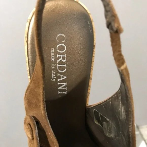 Cordani Cinnamon Made In Italy Suede Open Toe Wedges Sz-8 - Picture 5 of 9